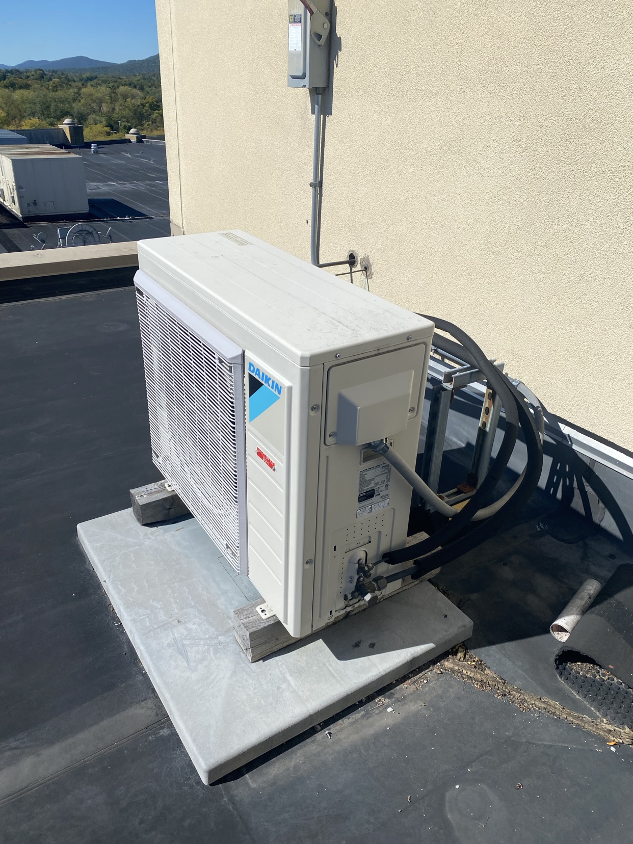 Daikin mini-split on a rooftop