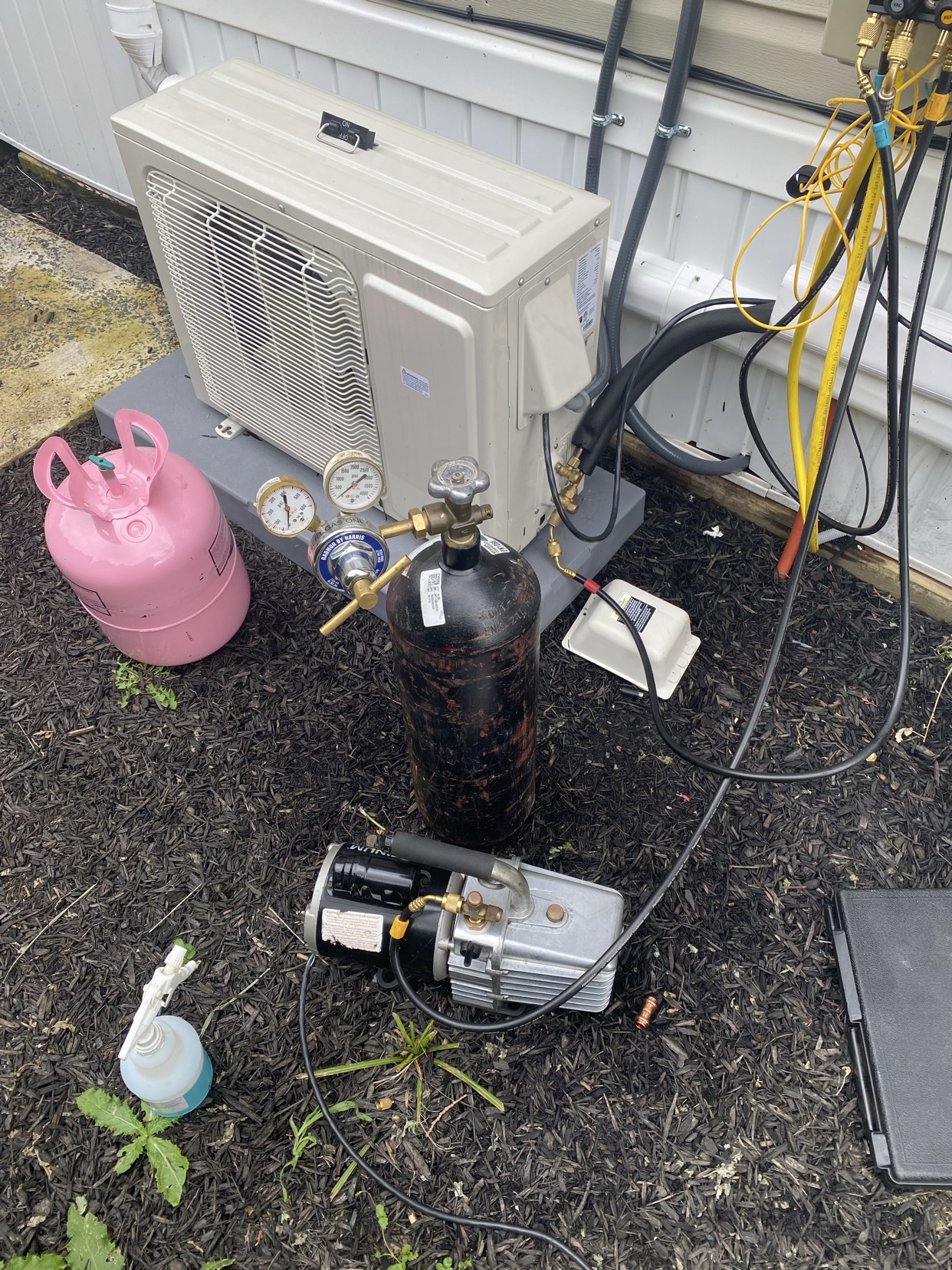 Mini-split install in progress